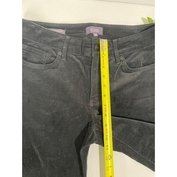 NYDJ Womens Marilyn Straight Corduroy Pants 6P Black Lift Tuck Technology - Picture 13 of 14